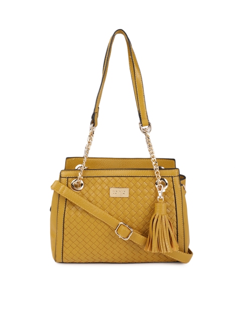 

ToniQ Mustard Yellow Textured Shoulder Bag