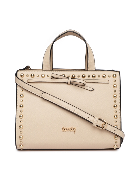 

ToniQ Nude-Coloured Embellished Handheld Bag