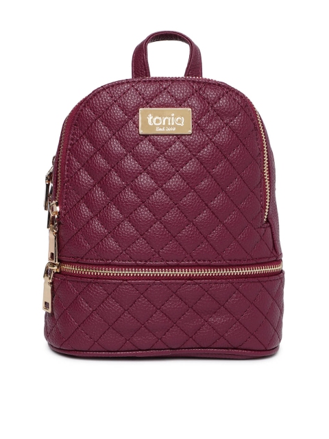 

ToniQ Women Maroon Quilted Backpack