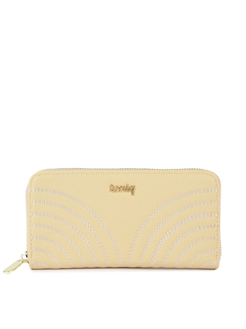 

ToniQ Women Beige Textured Zip Around Wallet