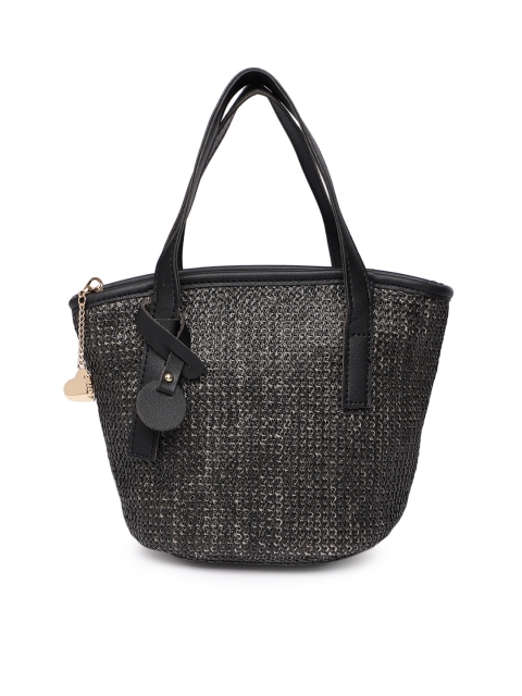 

ToniQ Black Textured Handheld Bag