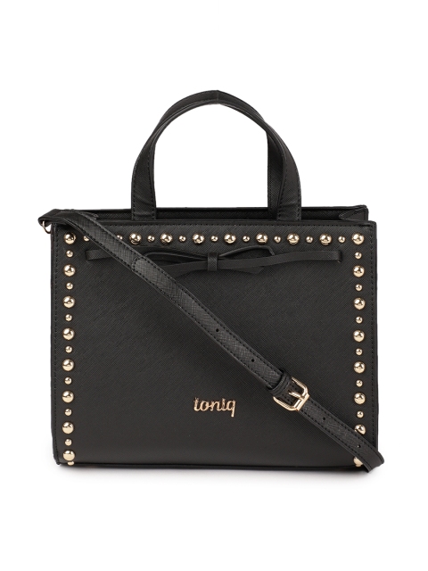 

ToniQ Black Solid Handheld Bag