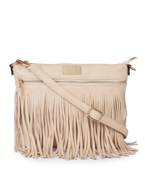 

ToniQ Beige Tasselled Sling Bag