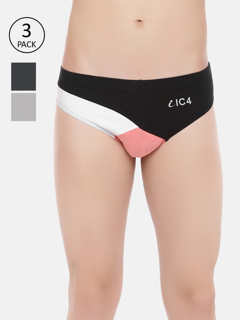 

IC4 Men's Set Of 3 Designer Brief 0319P3ORCHGR, Orange