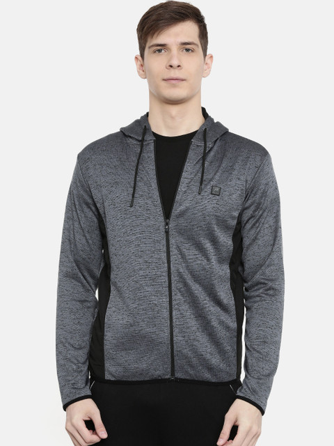 

Proline Active Men Grey Solid Hooded Sweatshirt