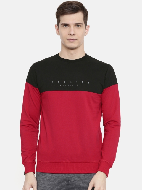 

Proline Active Men Red & Black Colourblocked Sweatshirt