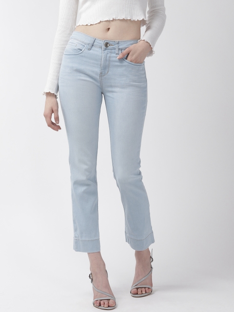 

Xpose Women Blue Regular Fit High-Rise Clean Look Stretchable Cropped Jeans