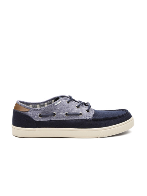 

TOMS Men Navy Blue Colourblocked Boat Shoes