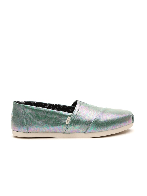 

TOMS Women Green Solid Slip-On Sneakers