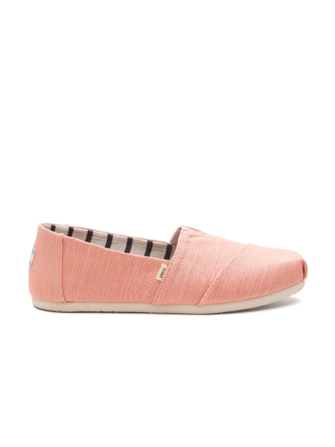 

TOMS Women Peach-Coloured Slip-On Sneakers