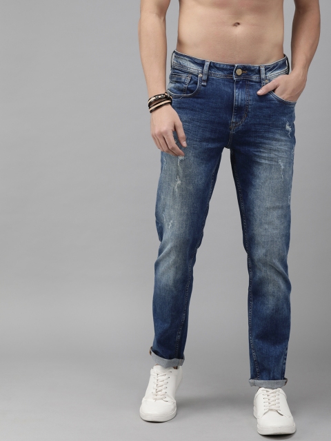 

Roadster Men Blue Slim Tapered Fit Mid-Rise Low Distress Stretchable Jeans