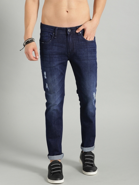 

Roadster Men Blue Skinny Fit Mid-Rise Low Distress Stretchable Jeans