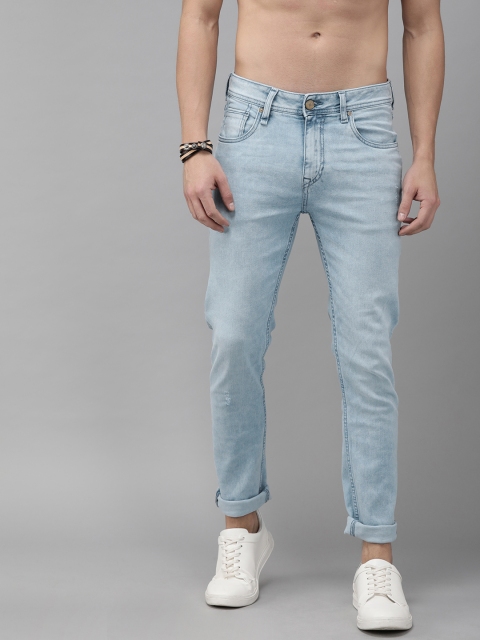 

Roadster Men Blue Skinny Fit Mid-Rise Low Distress Stretchable Jeans