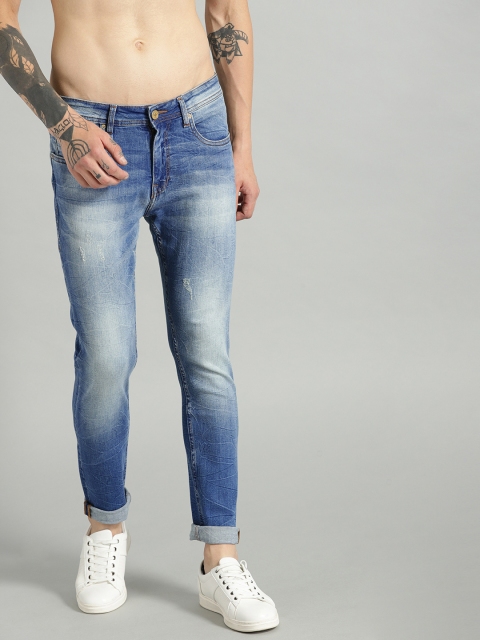 

Roadster Men Blue Skinny Fit Mid-Rise Low Distress Stretchable Jeans