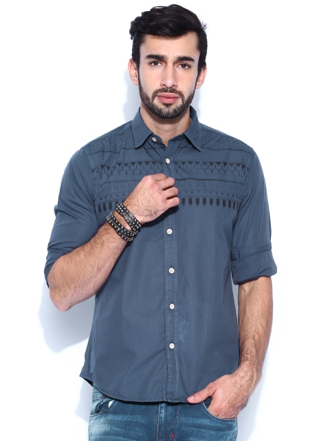 

Ed Hardy Blue Printed Casual Shirt