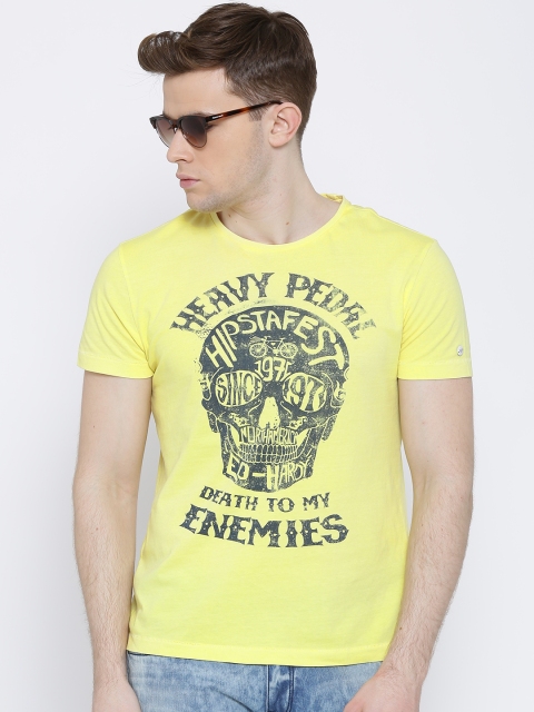 

Ed Hardy Yellow Printed Pure Cotton T-shirt