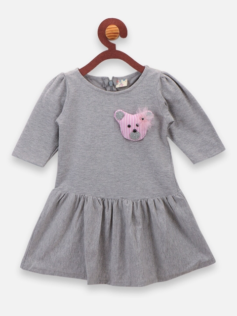 

LilPicks Girls Grey Solid Fit and Flare Dress