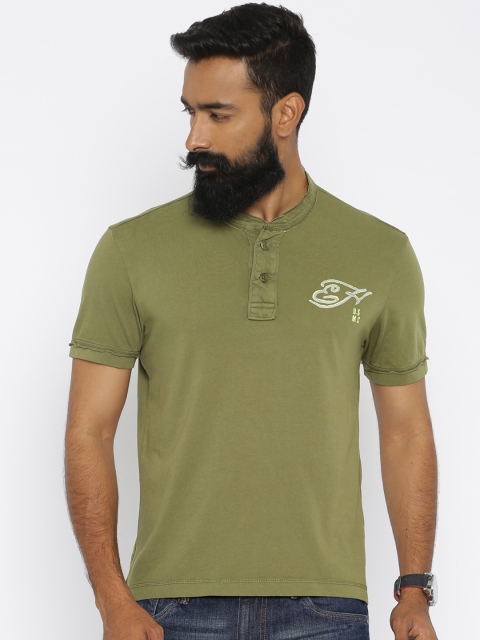 

Ed Hardy Olive Green Henley T-shirt