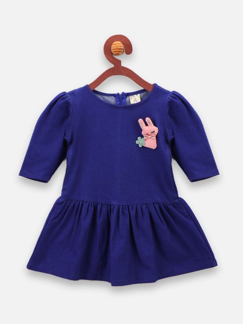 

LilPicks Girls Blue Solid Fit and Flare Dress