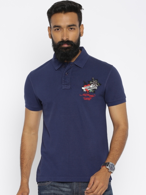 

Ed Hardy Navy Polo Pure Cotton T-shirt, Navy blue