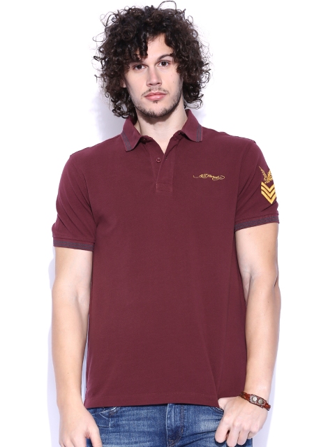 

Ed Hardy Burgundy Polo T-shirt