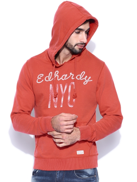 

Ed Hardy Red Hooded Printed Sweatshirt