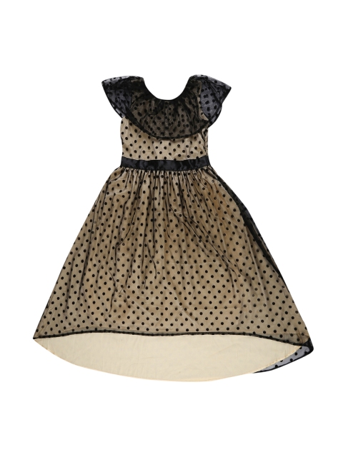 

Pantaloons Junior Girls Black Polka Dots Printed Fit and Flare Dress
