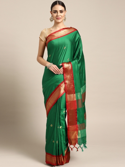

Rajesh Silk Mills Green & Golden Woven Design Saree