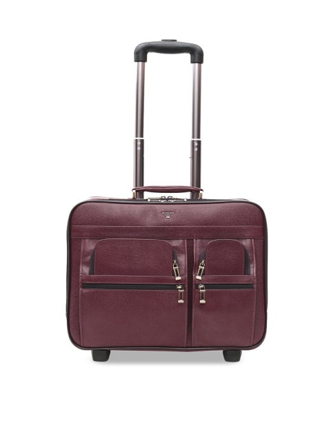 

Da Milano Unisex Brown Solid Leather Cabin Trolley Bag