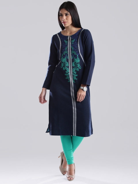 

W Navy Winter Kurta, Navy blue