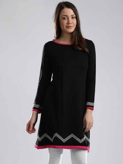 

W Black A-Line Winter Kurta