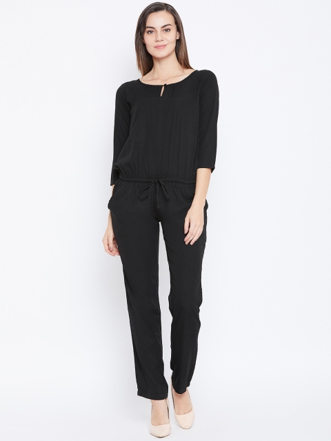 

Cottinfab Women Black Solid Basic Jumpsuit