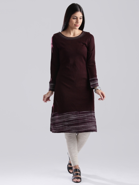 

W Burgundy Winter Kurta