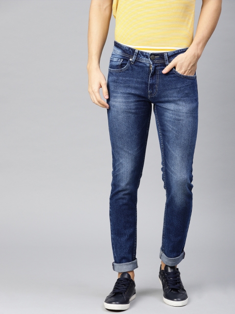 

American Crew Men Blue Slim Fit Mid-Rise Clean Look Stretchable Jeans