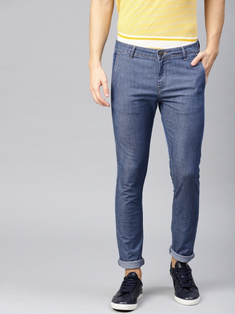 

American Crew Men Blue Slim Fit Mid-Rise Clean Look Stretchable Jeans