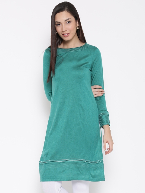 

W Teal Green Solid Pilbloc Kurta