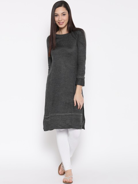 

W Charcoal Grey Pilbloc Kurta