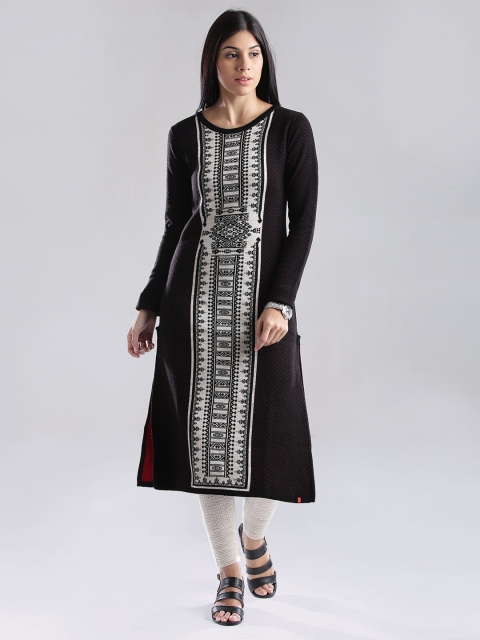 

W Black & Red Reversible Winter Kurta
