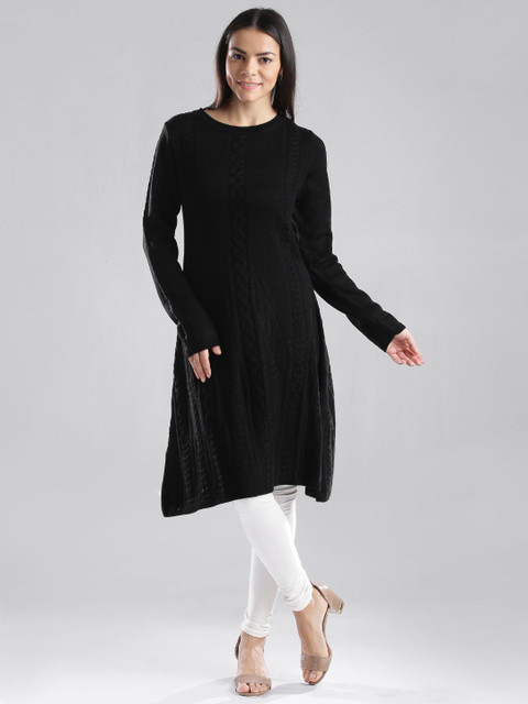 

W Black Winter A-Line Kurta
