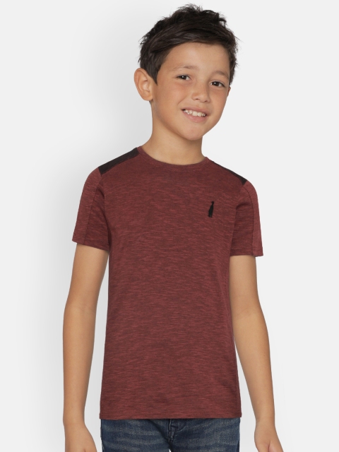 

Zalza Boys Rust Brown Solid Round Neck T-shirt