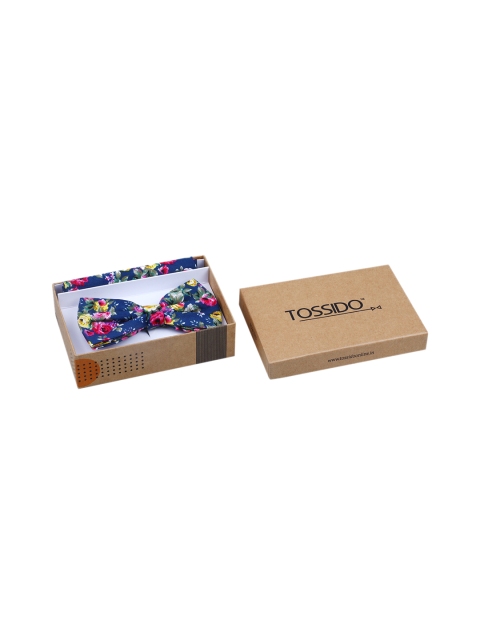 

Tossido Blue Printed Bow Tie & Pocket Square