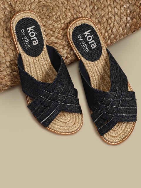 

Kora Collection Blue Recycled Denim Sustainable Flats