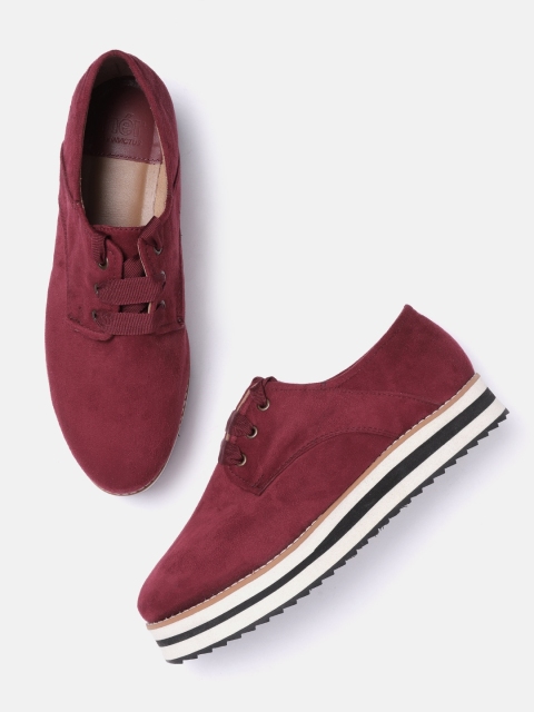 

her by invictus Women Maroon Flatform Derbys