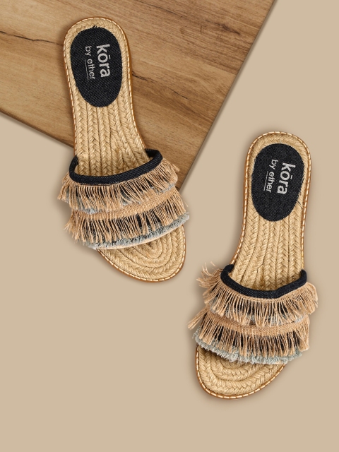 

Kora Collection Beige Recycled Denim and Unbleached Kora Sustainable Flats