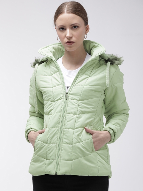 

Foreign Culture By Fort Collins Women Green Solid Padded Jacket