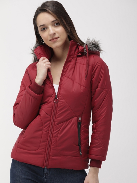 

Foreign Culture By Fort Collins Women Red Solid Padded Jacket