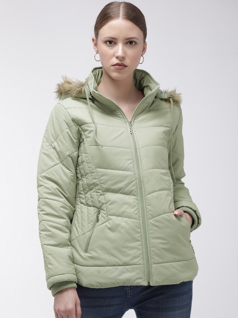 

Foreign Culture By Fort Collins Women Green Solid Padded Jacket