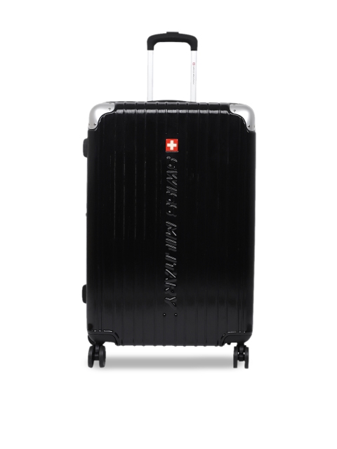 

SWISS MILITARY Unisex Navy Blue Textured Medium Trolley Suitcase