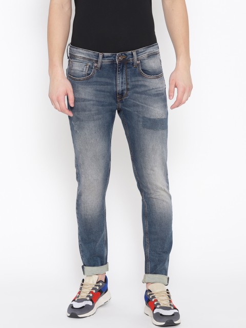 

Pepe Jeans Men Blue Regular Fit Mid-Rise Mildly Distressed Stretchable Jeans