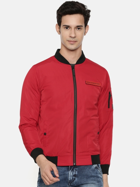 

SPYKAR Men Red Solid Bomber